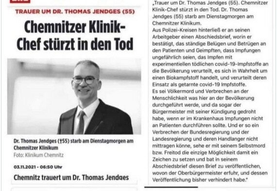 Bild Lettre d’adieu et suicide du Dr Thomas Jendges